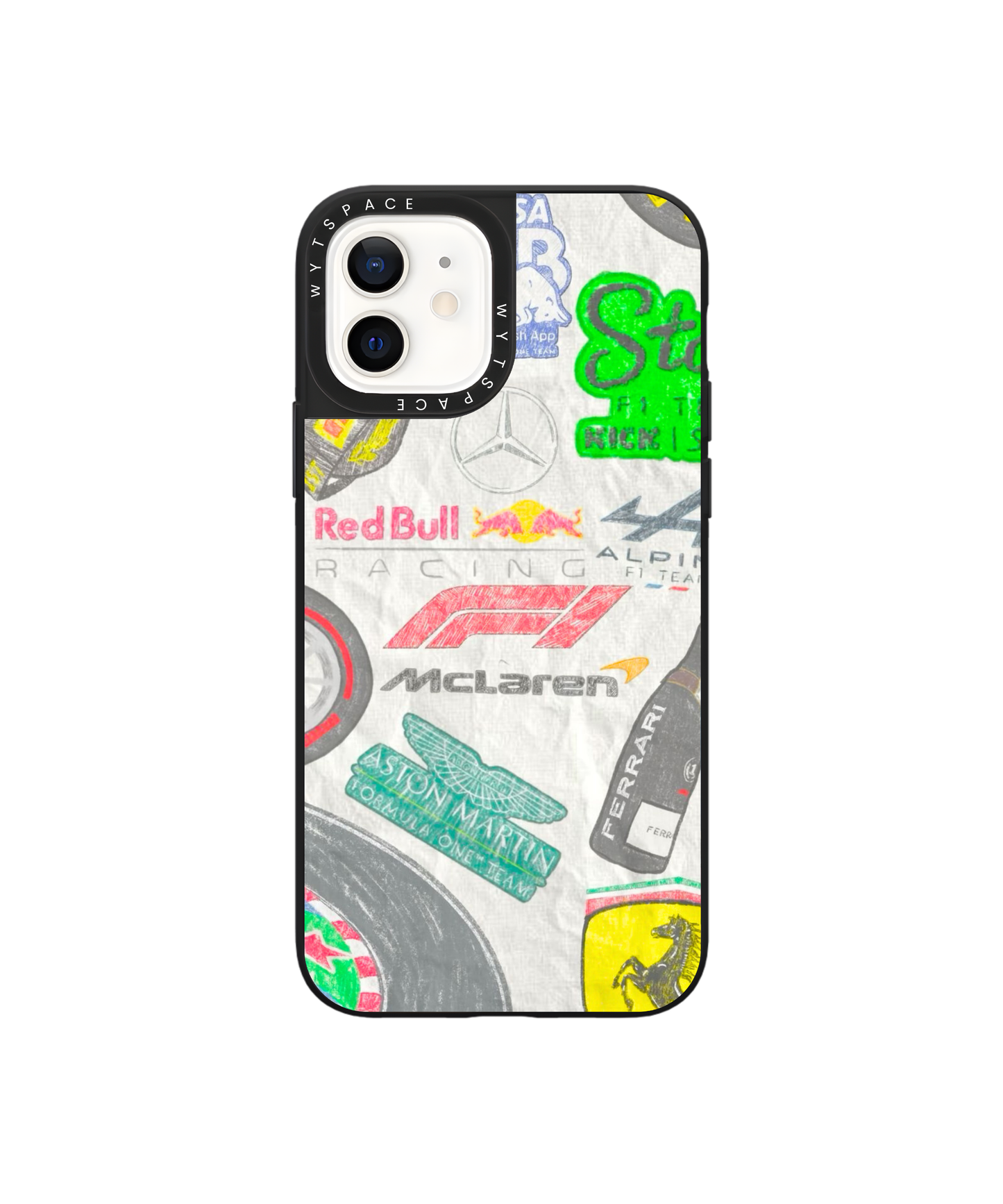 Racer Stickers Mix | F1 / Cars - Elite iPhone Case | Code: 430