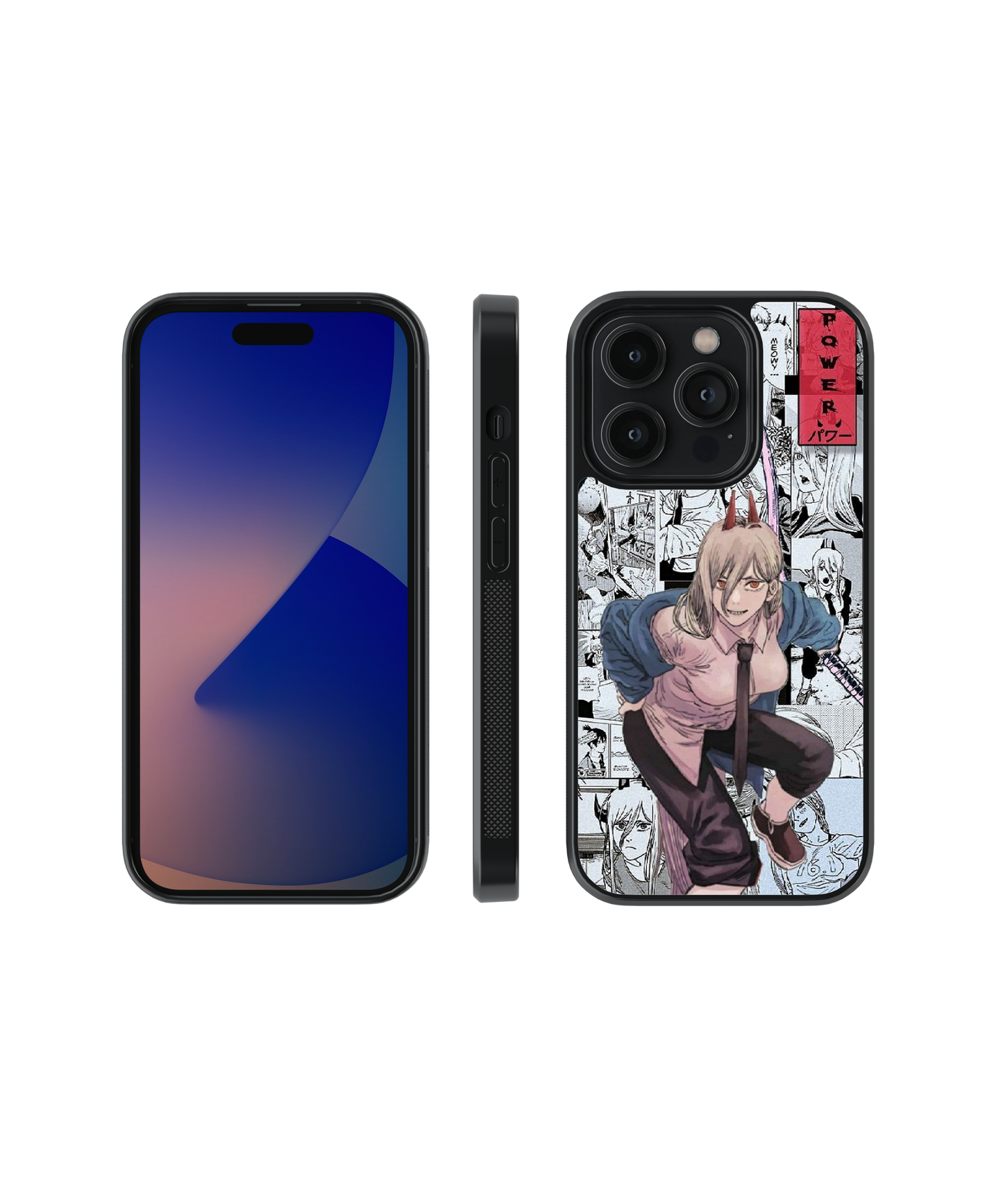 Power Pose | Chainsaw man - Glass Case Cover | Code: 241