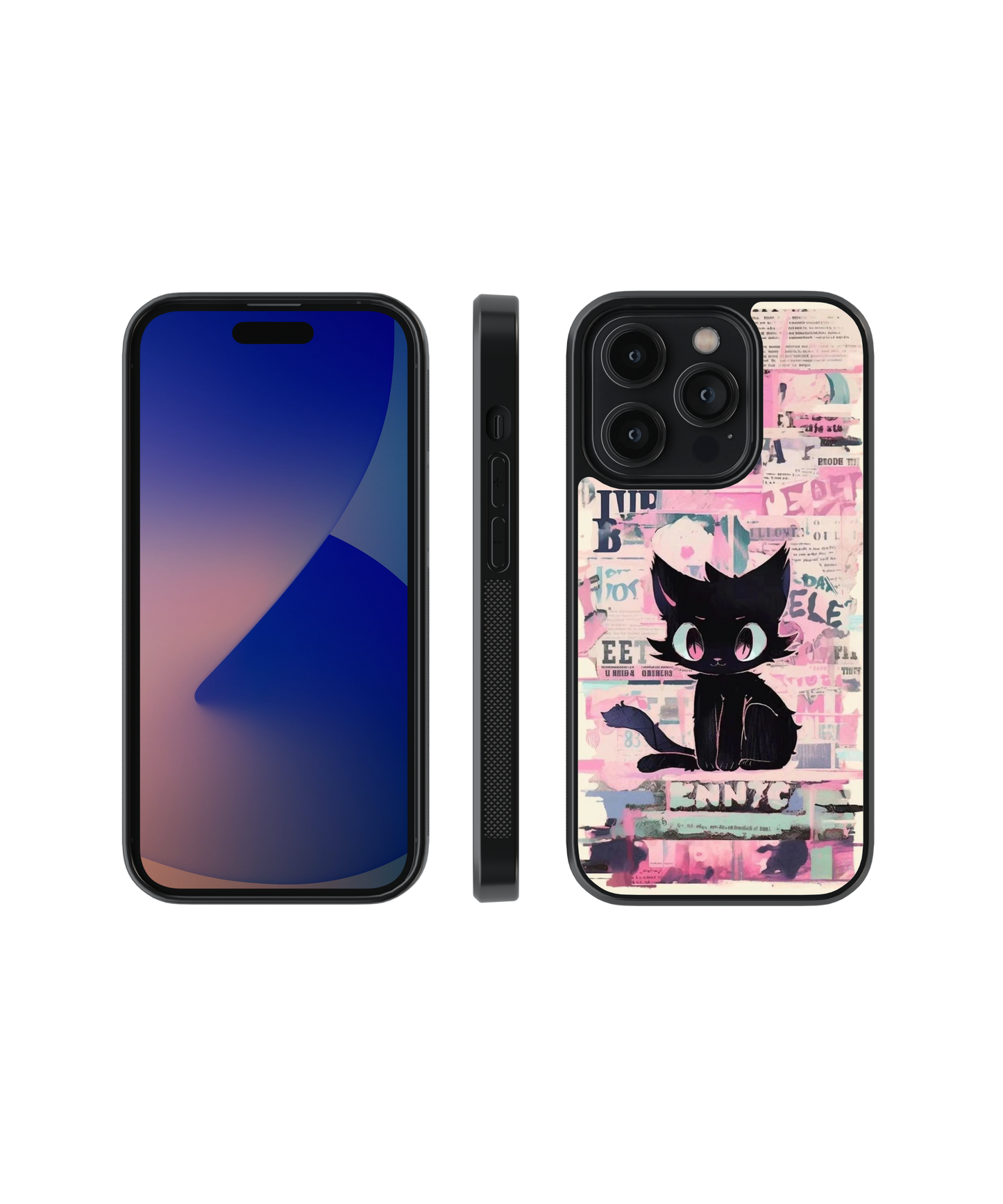 Midnight Meow | Pinteresty Glass Case Cover | Code: 296