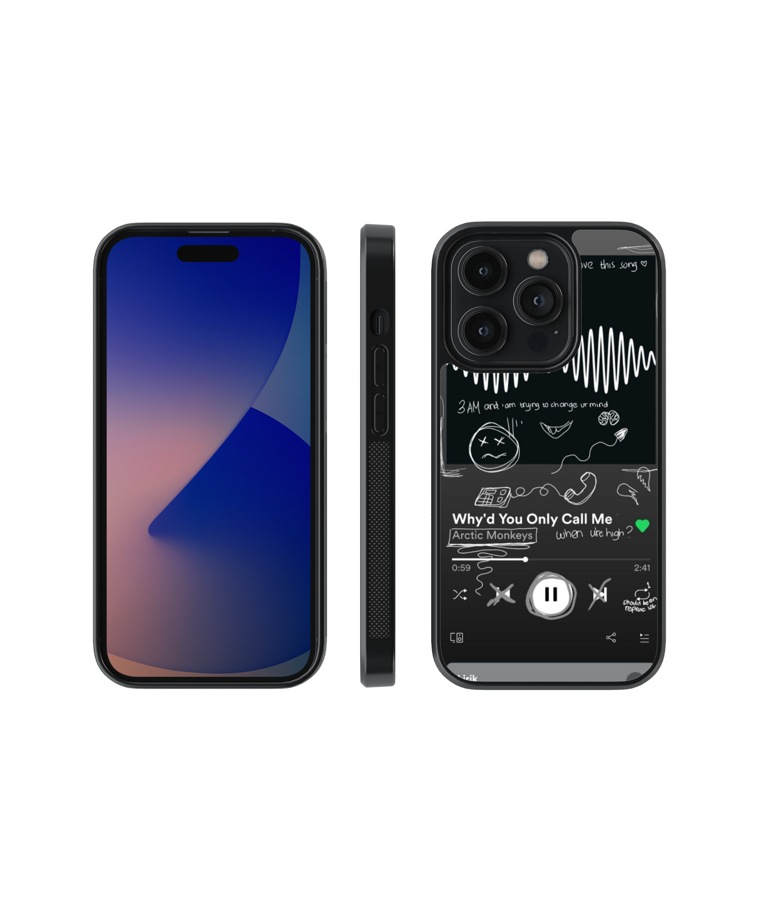 Line Play | Scribble - Glass Case Cover | Code: 303