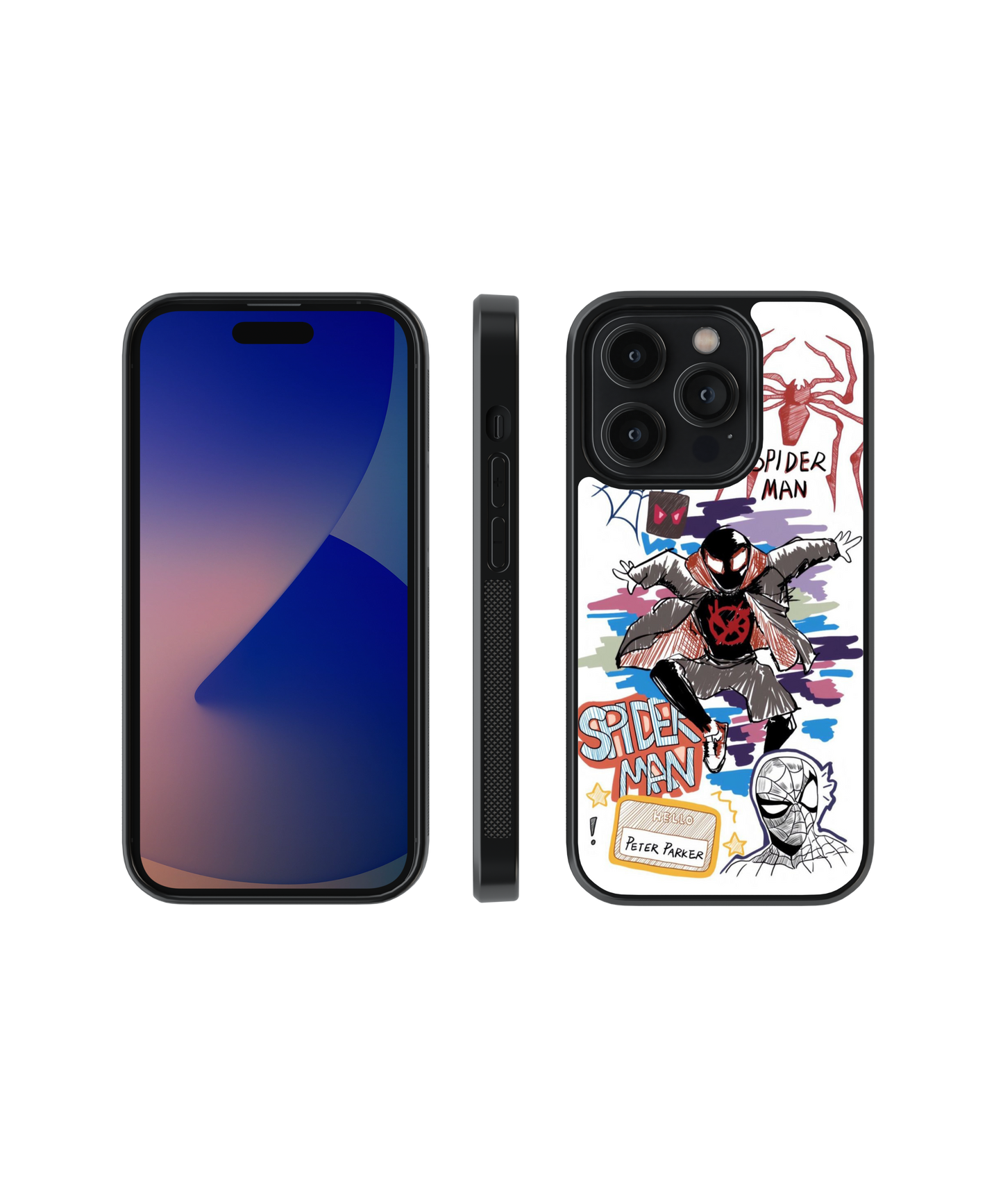 Spidey Lines | Scribble - Glass Case Cover | Code: 312