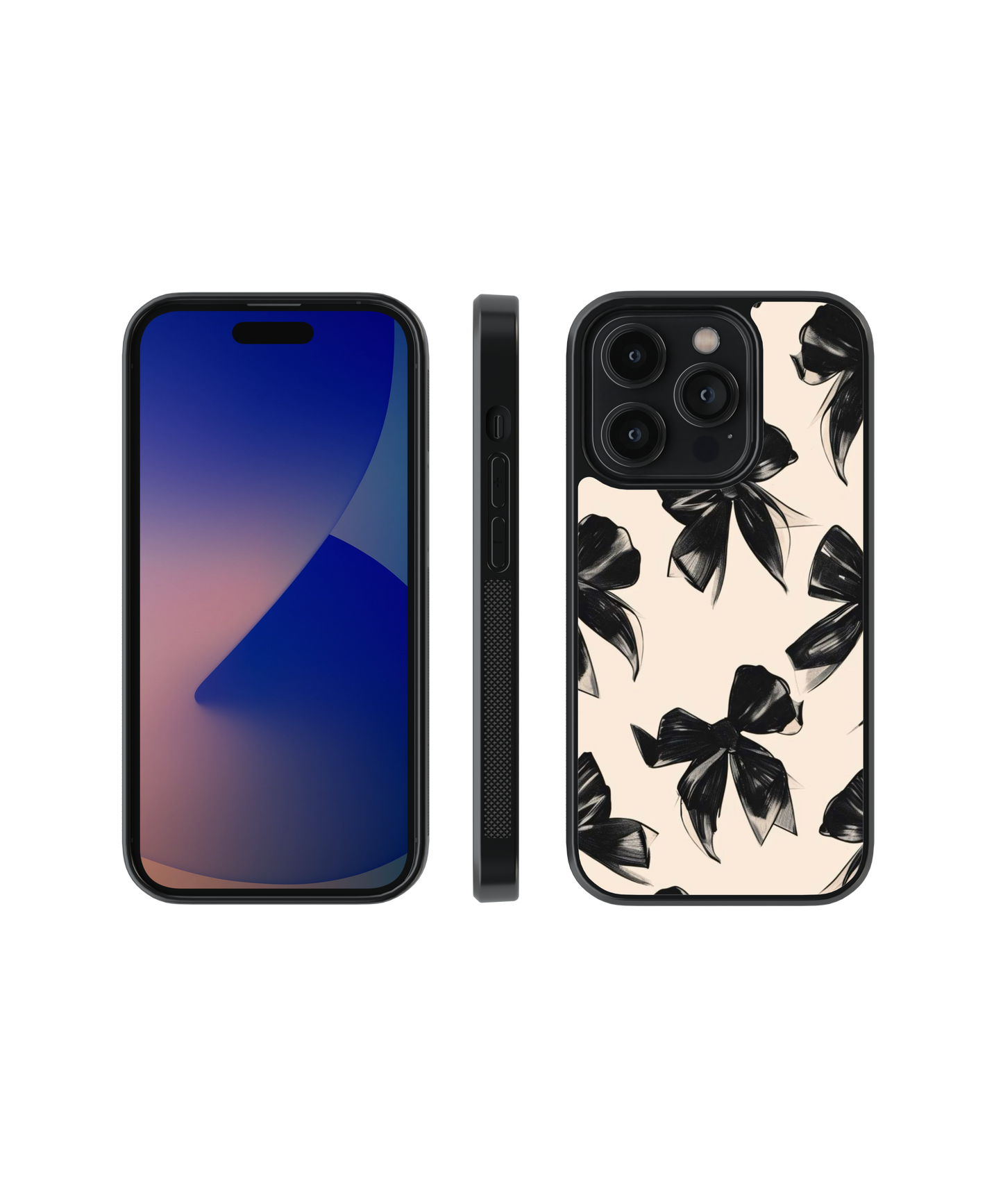 Noir Bow | Pinteresty Glass Case Cover | Code: 298