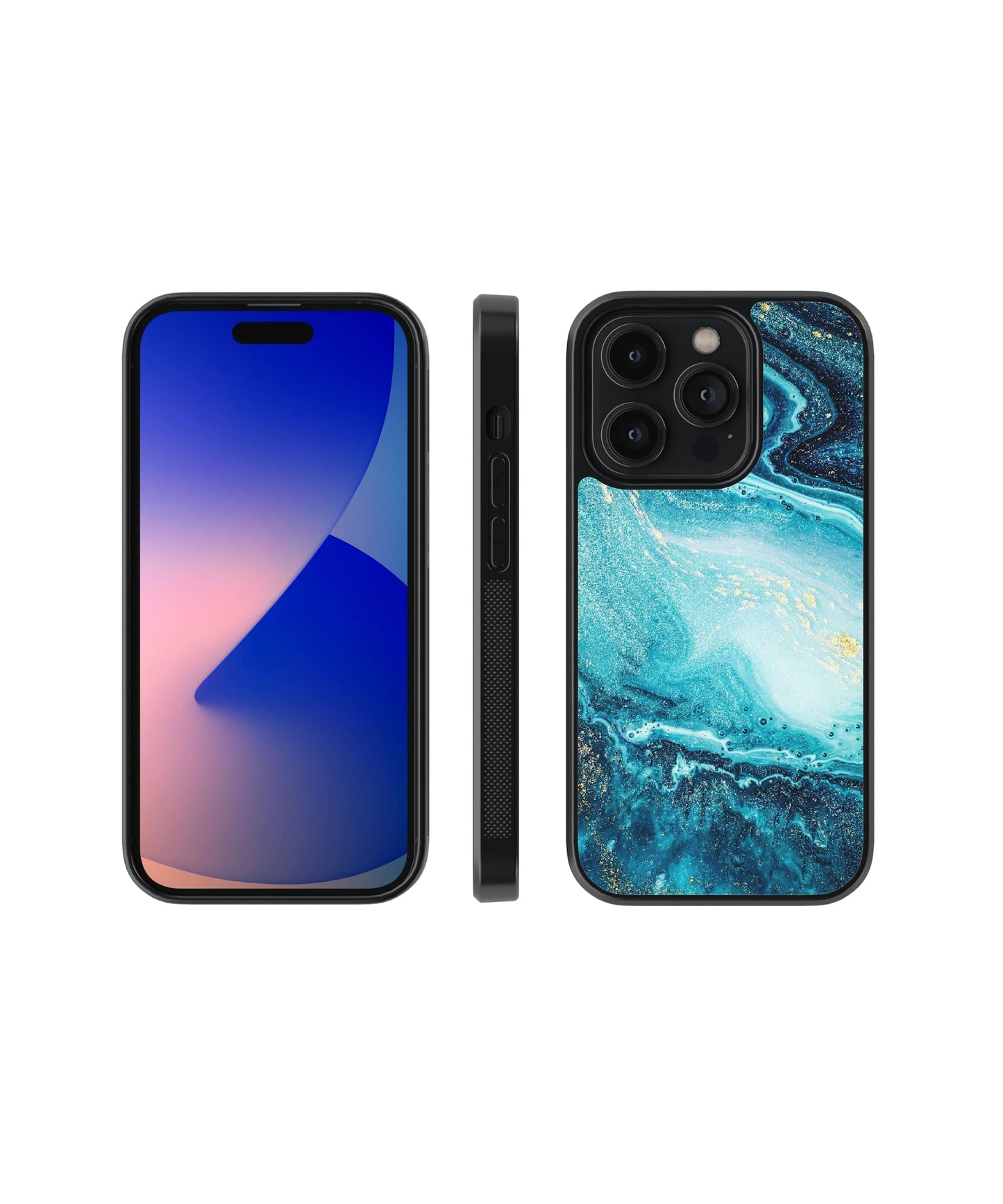 Blue Liquid | Marble - Glass Case Cover | Code: 058