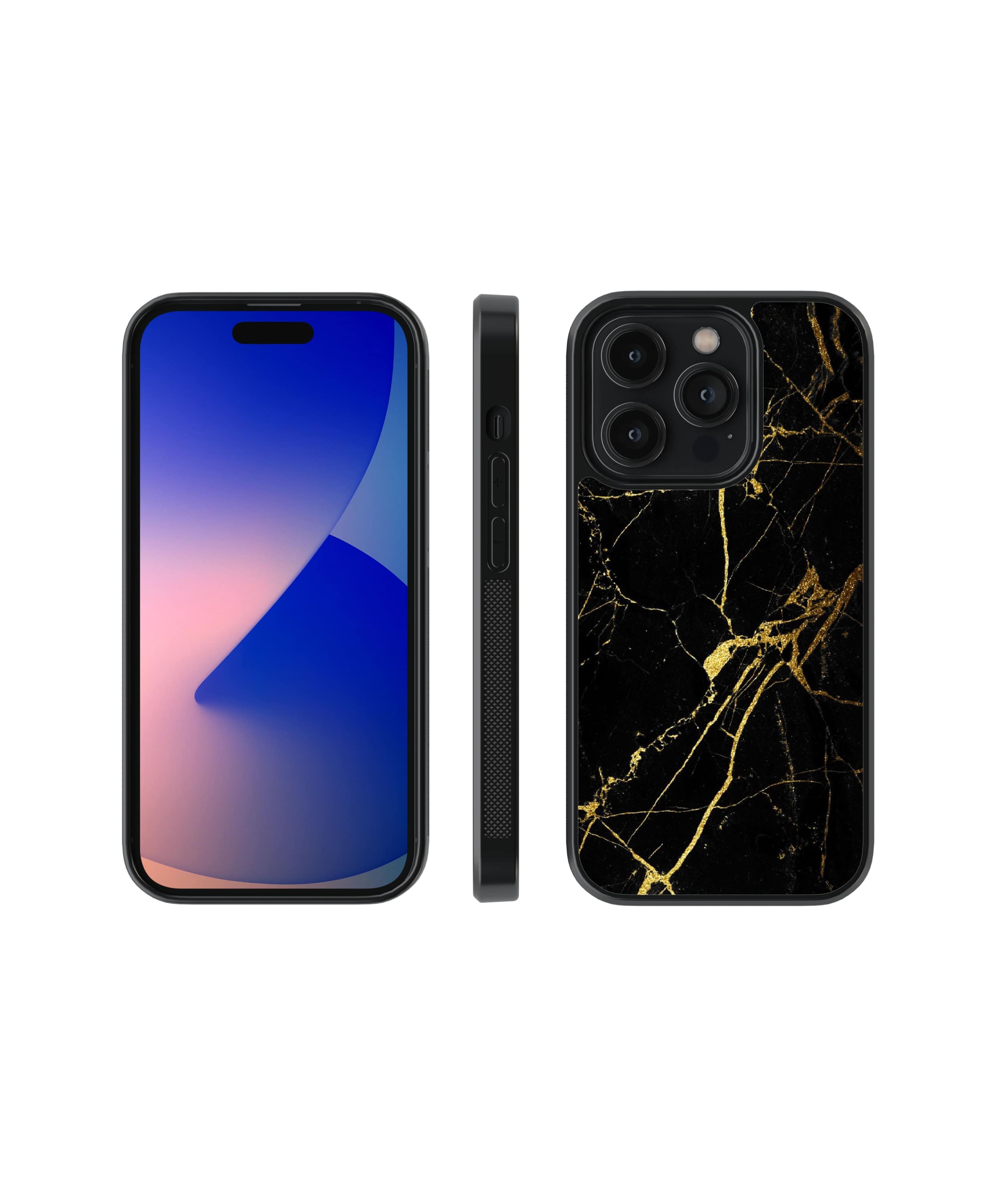 Black Shine | Marble - Glass Case Cover | Code: 060