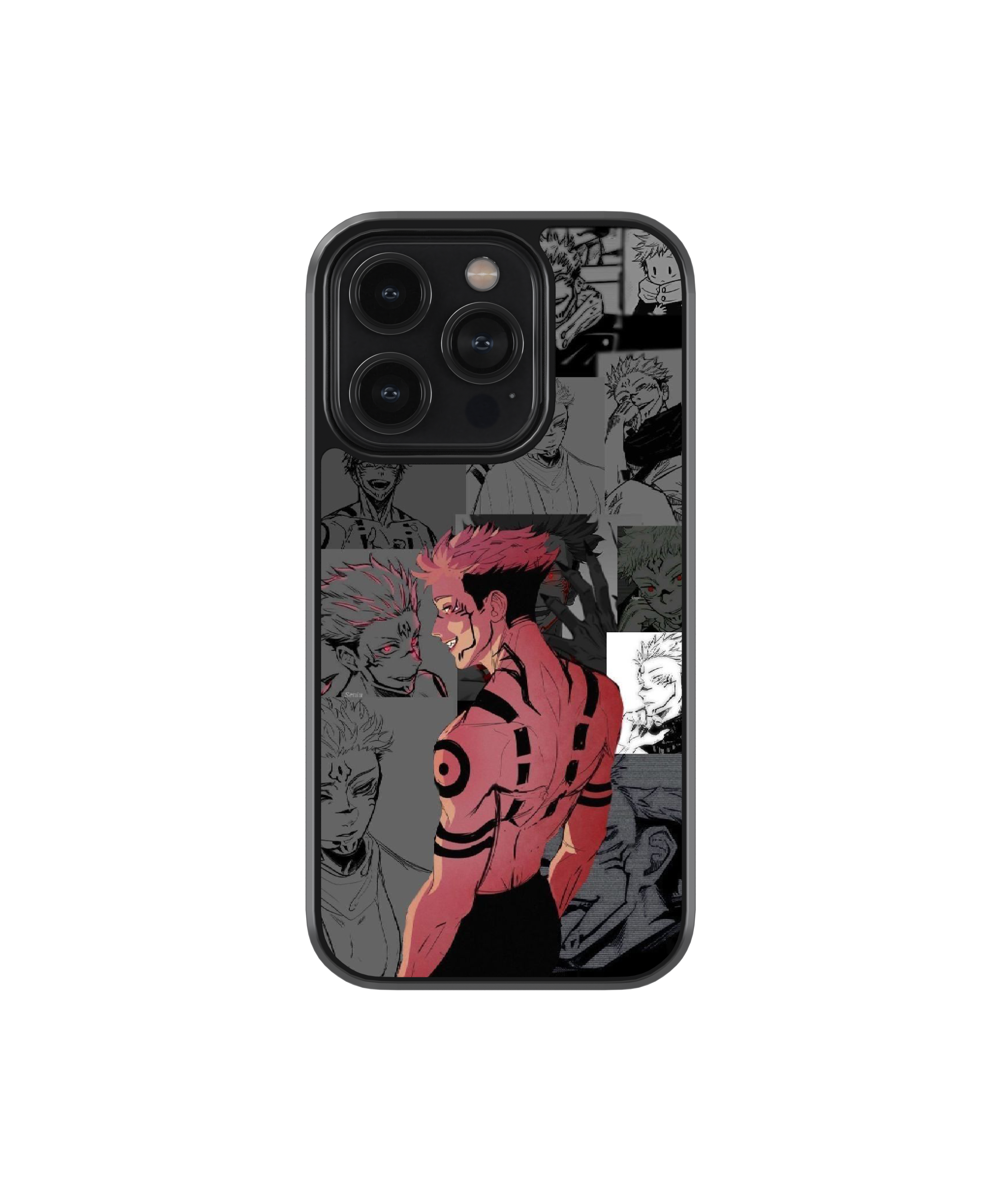 Sukuna Silhouette | Jujutsu Kaisen - Glass Case Cover | Code: 195