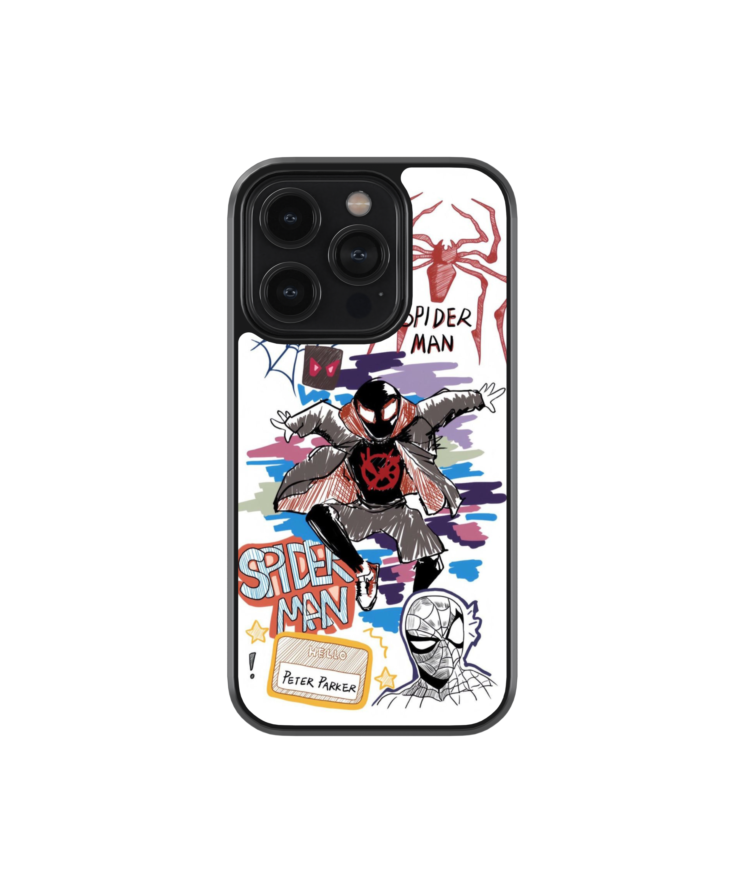 Spidey Lines | Scribble - Glass Case Cover | Code: 312