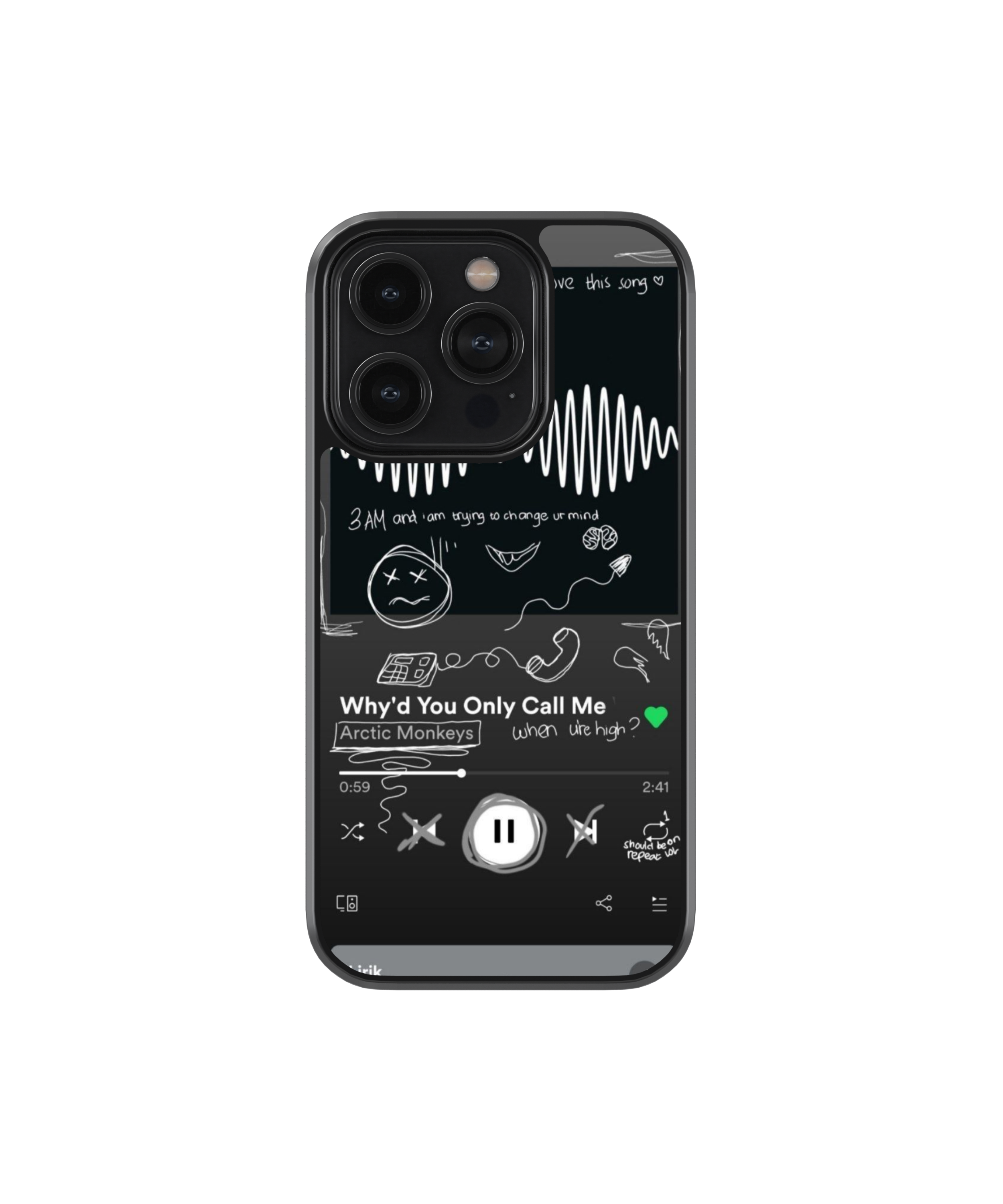 Line Play | Scribble - Glass Case Cover | Code: 303