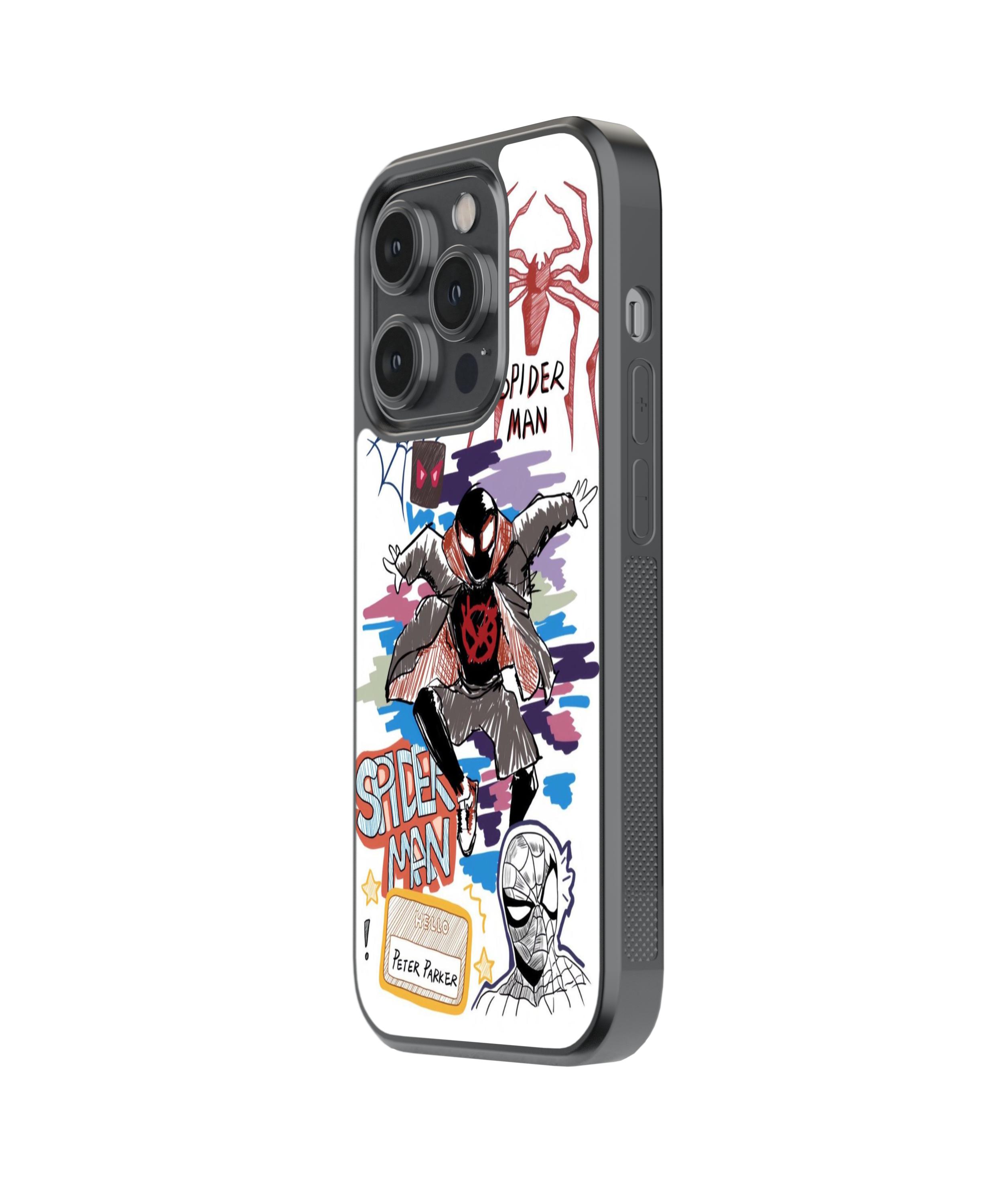 Spidey Lines | Scribble - Glass Case Cover | Code: 312