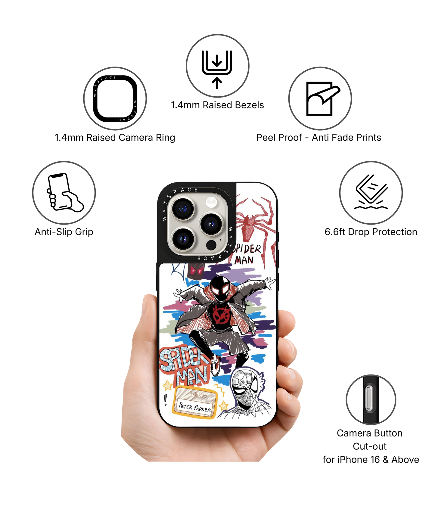 Spidey Lines | Scribble - Elite iPhone Case Cover | Code: 312