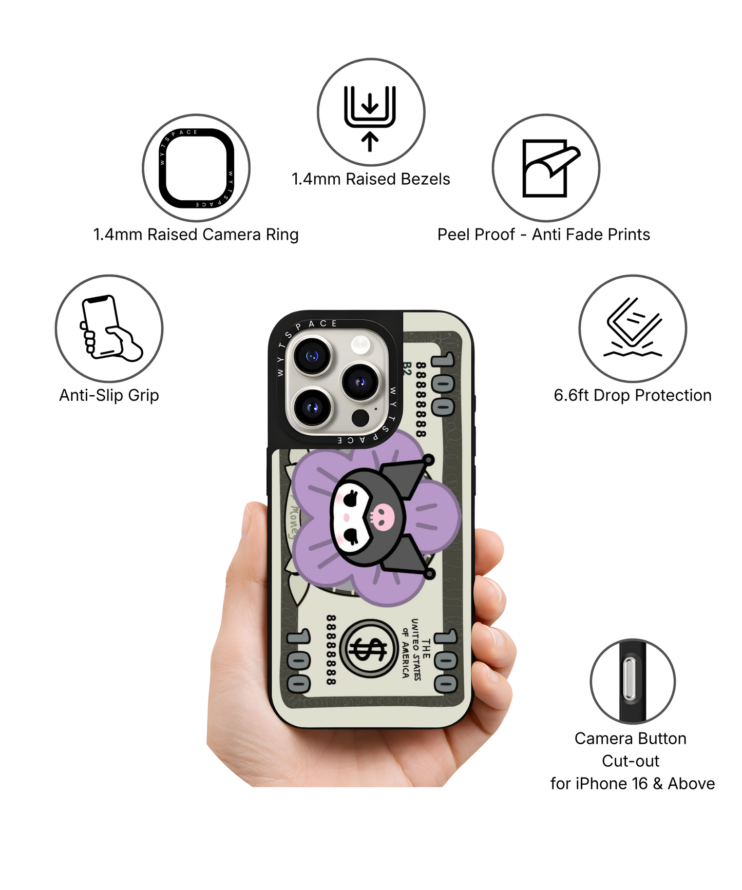 Kuromi Cash | Pinteresty Elite iPhone Case Cover | Code: 295