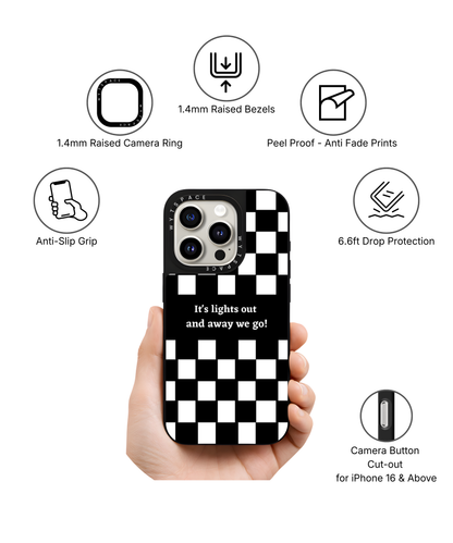 Checkered Start | F1 / Cars - Elite iPhone Case | Code: 404