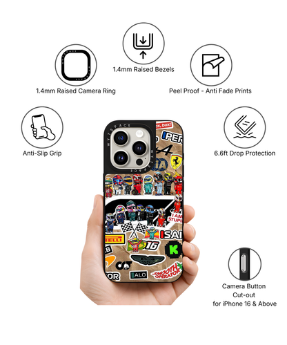 F1 Sticker Grid | F1 / Cars - Elite iPhone Case | Code: 405