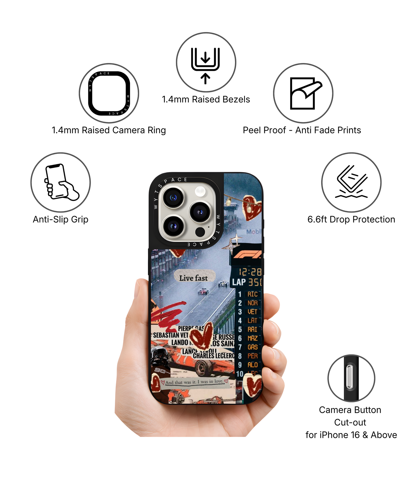 Race Hearts | F1 / Cars - Elite iPhone Case | Code: 427