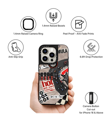 Pit Stop Chaos | F1 / Cars - Elite iPhone Case | Code: 426
