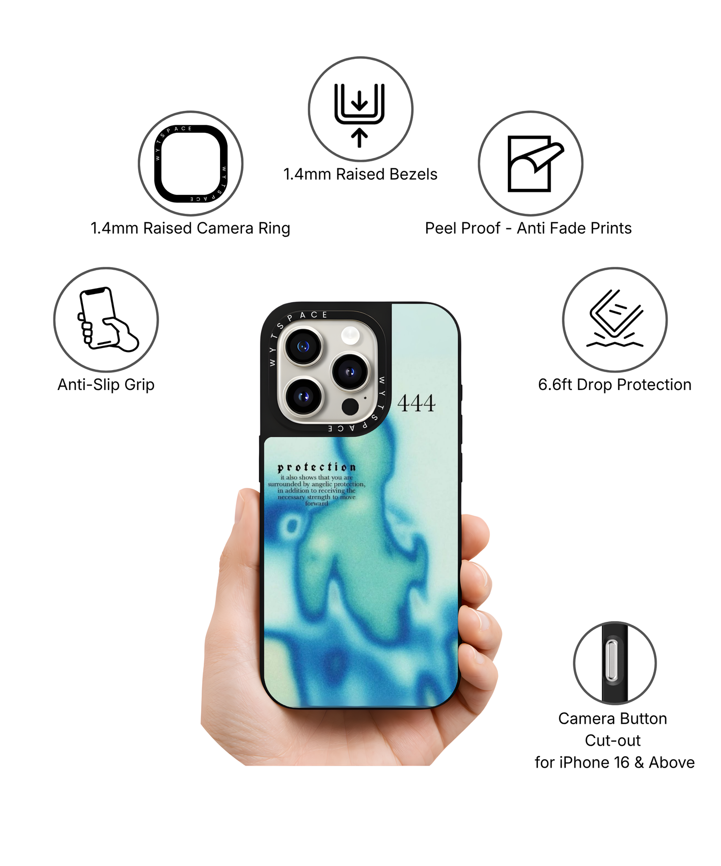 444 Protection | Aura - Elite iPhone Case Cover | Code: 370
