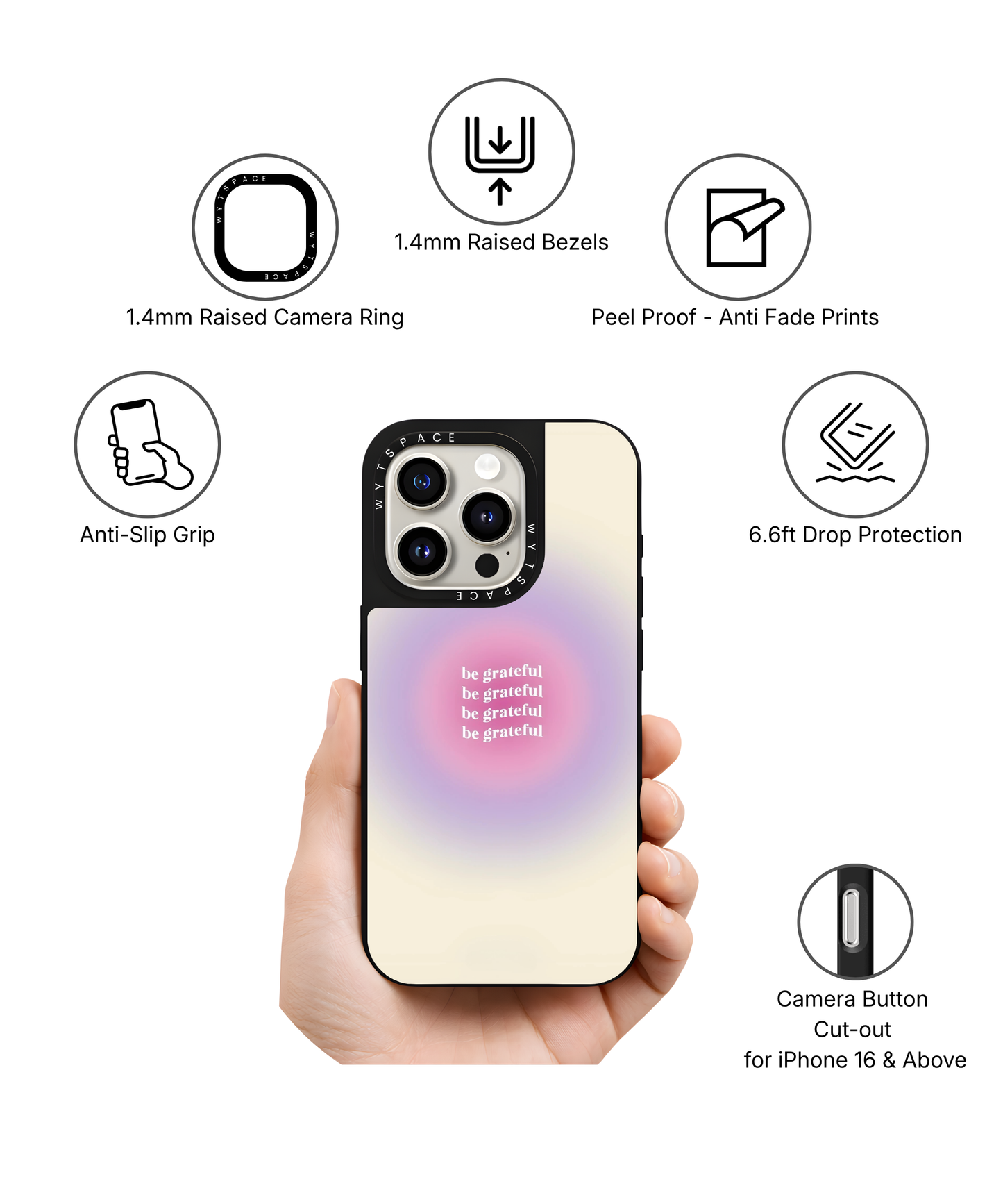 Be Grateful  | Aura - Elite iPhone Case Cover | Code: 368