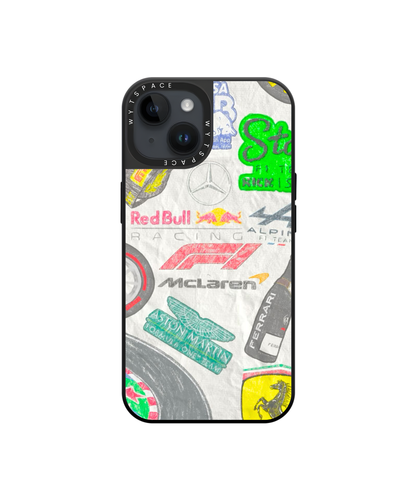 Racer Stickers Mix | F1 / Cars - Elite iPhone Case | Code: 430