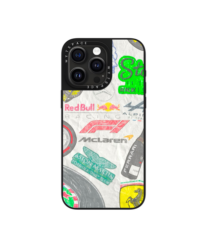 Racer Stickers Mix | F1 / Cars - Elite iPhone Case | Code: 430