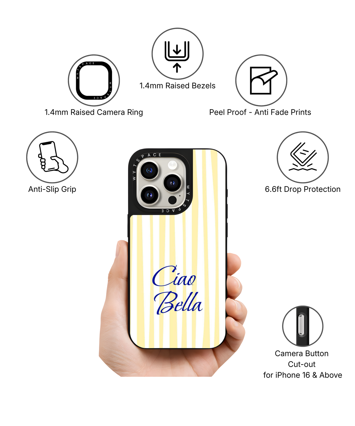 Ciao Bella Stripes | Zesté - Elite iPhone Case Cover | Code: 388