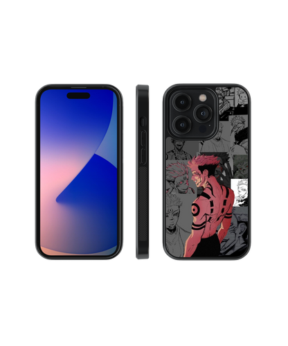 Sukuna Silhouette | Jujutsu Kaisen - Glass Case Cover | Code: 195