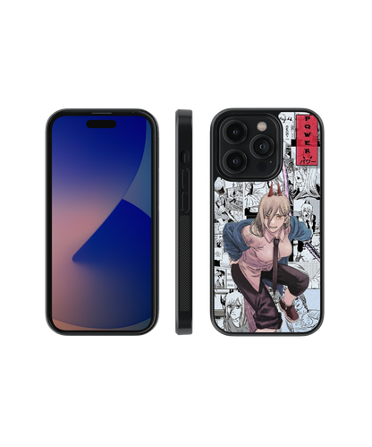 Power Pose | Chainsaw man - Glass Case Cover | Code: 241