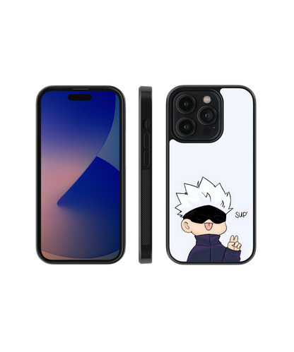 Satoru Greeting | Jujutsu Kaisen - Glass Case Cover | Code: 199