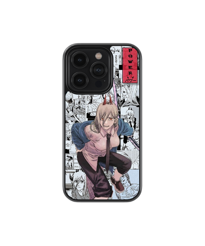 Power Pose | Chainsaw man - Glass Case Cover | Code: 241