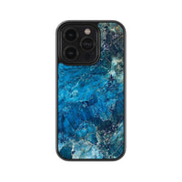 Blue Glitter | Marble - Glass Case | Code: 074