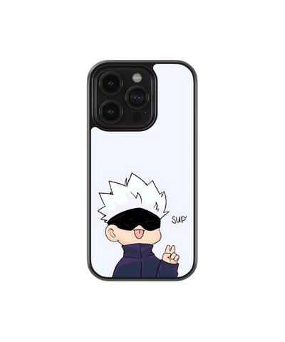 Satoru Greeting | Jujutsu Kaisen - Glass Case Cover | Code: 199
