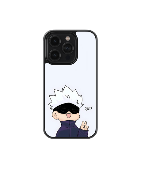 Satoru Greeting | Jujutsu Kaisen - Glass Case Cover | Code: 199