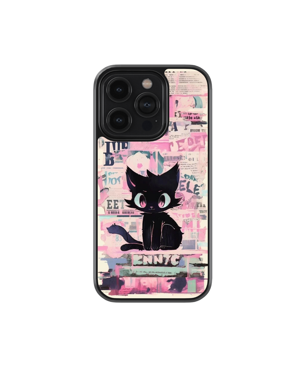 Midnight Meow | Pinteresty Glass Case Cover | Code: 296