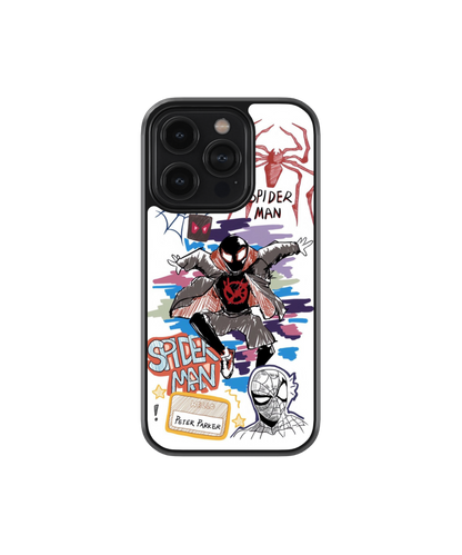 Spidey Lines | Scribble - Glass Case Cover | Code: 312