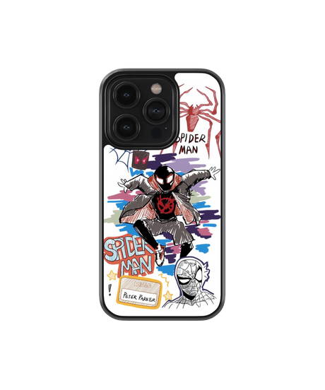 Spidey Lines | Scribble - Glass Case Cover | Code: 312