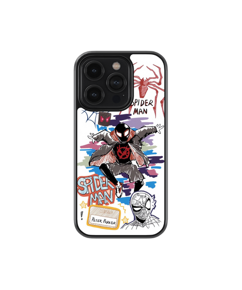 Spidey Lines | Scribble - Glass Case Cover | Code: 312