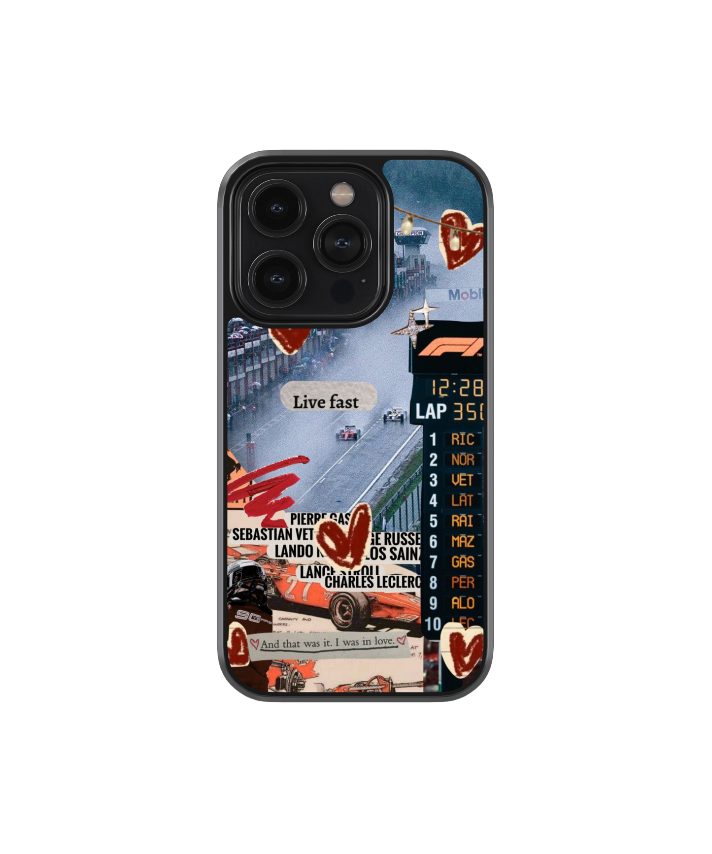 Race Hearts | F1 / Cars - Glass Case | Code: 427
