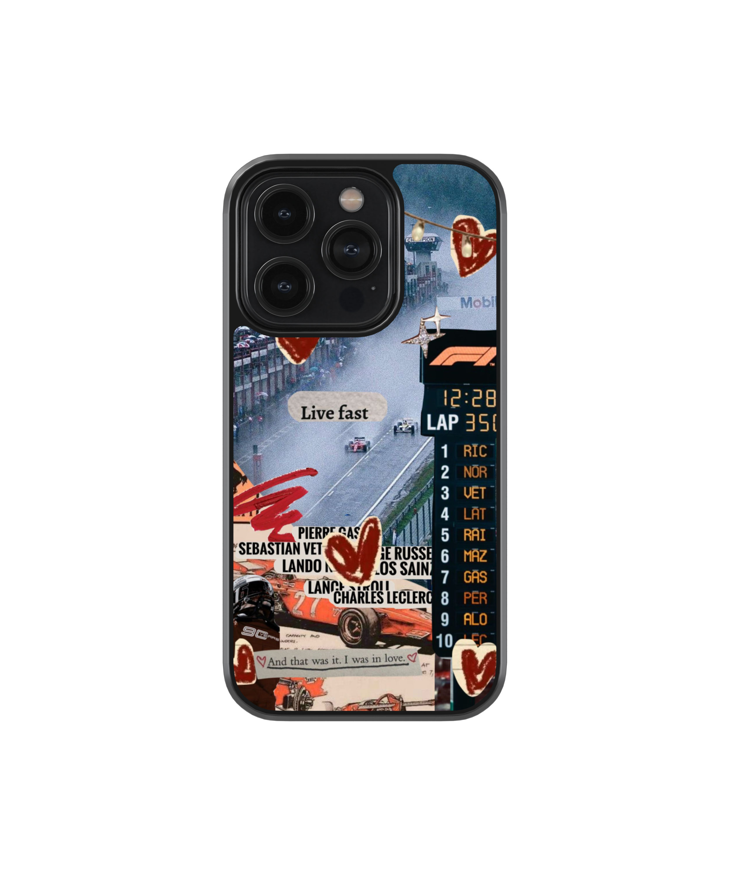 Race Hearts | F1 / Cars - Glass Case | Code: 427