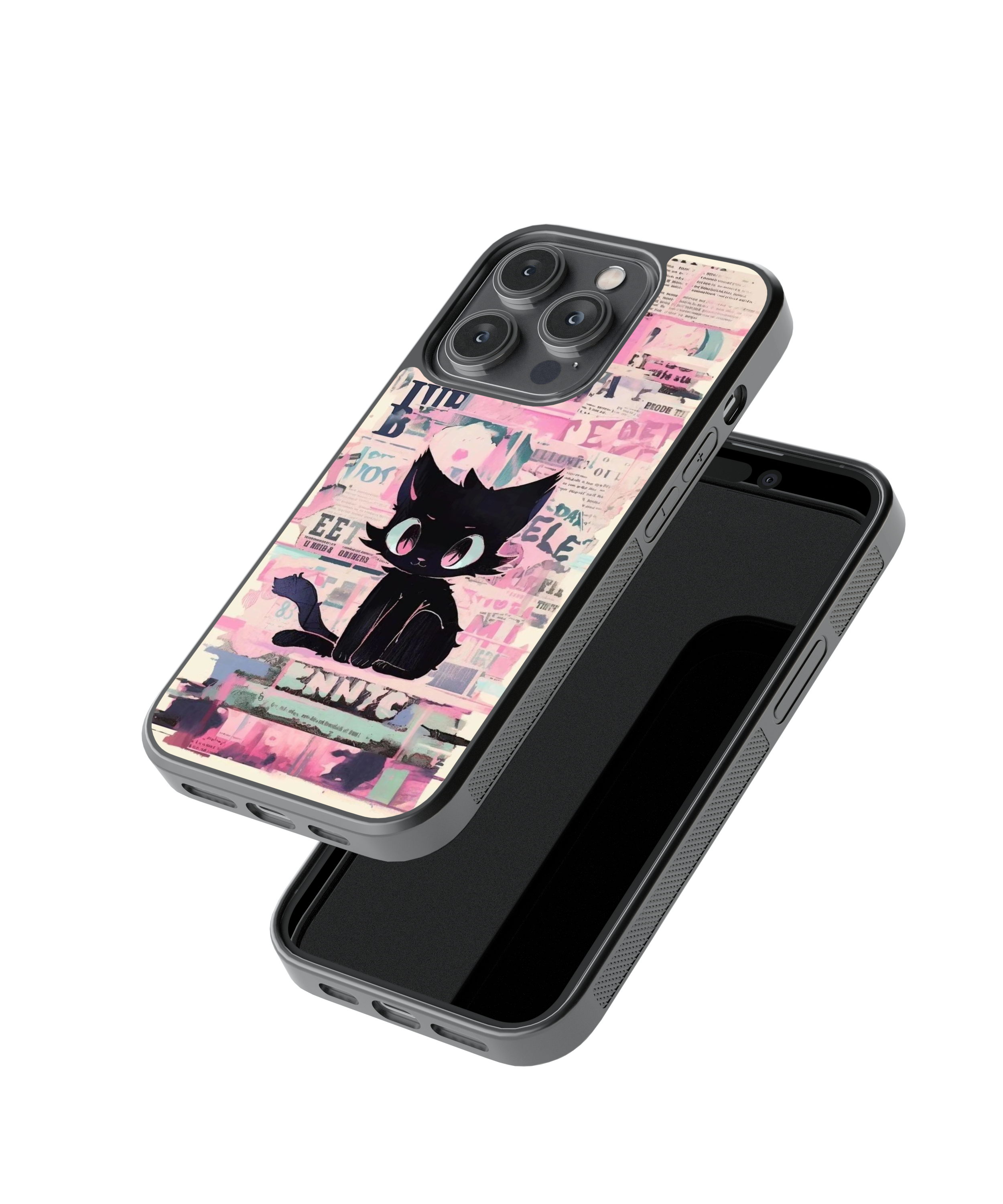 Midnight Meow | Pinteresty Glass Case Cover | Code: 296