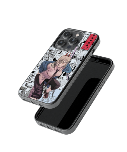 Power Pose | Chainsaw man - Glass Case Cover | Code: 241