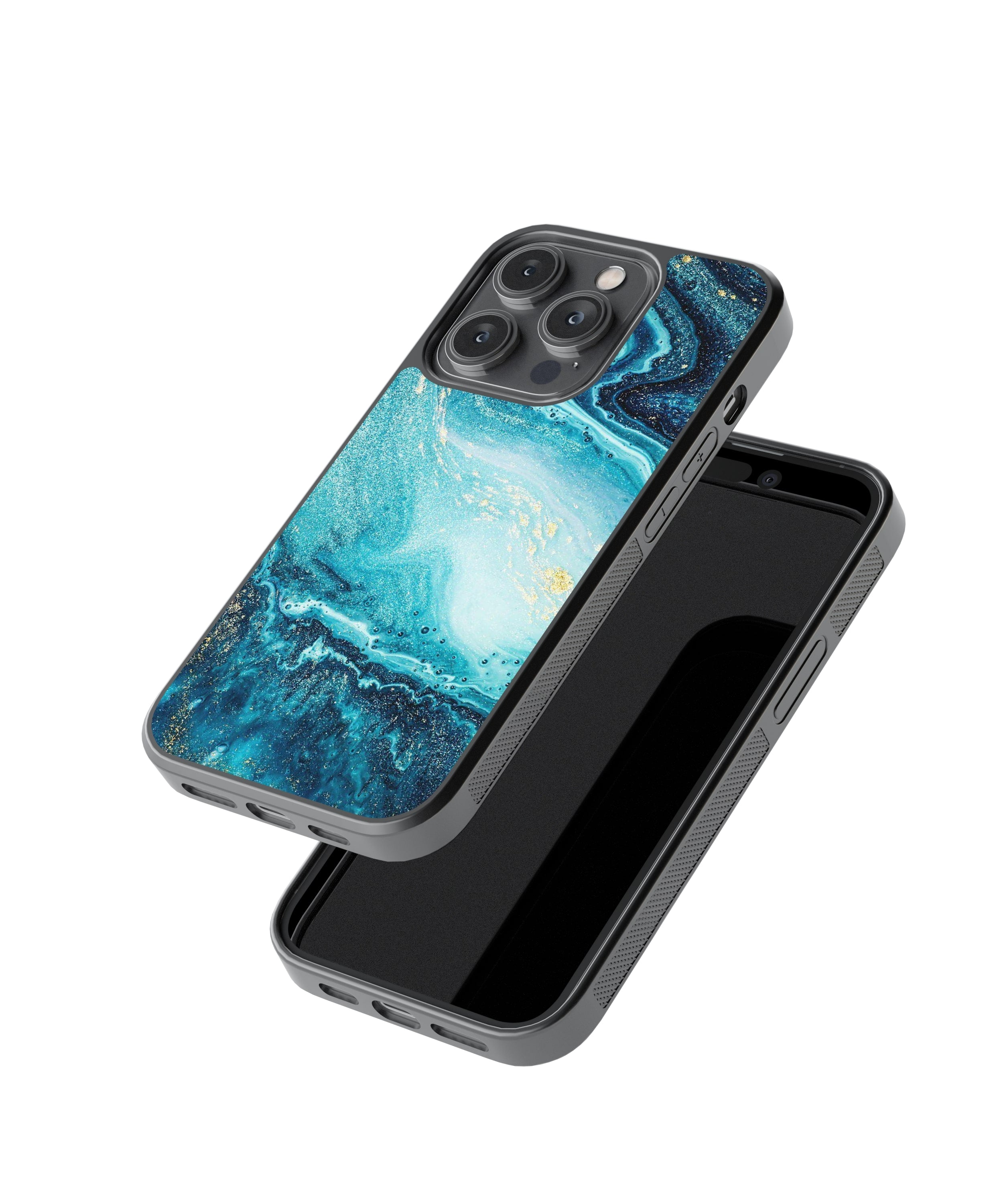 Blue Liquid | Marble - Glass Case | Code: 058