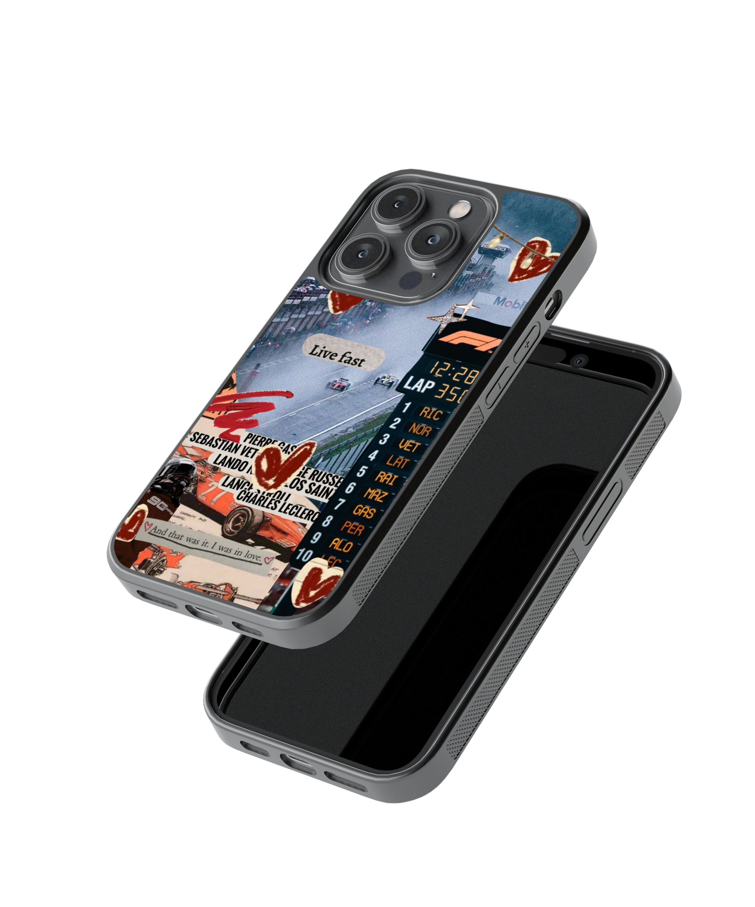 Race Hearts | F1 / Cars - Glass Case | Code: 427