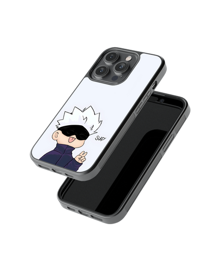 Satoru Greeting | Jujutsu Kaisen - Glass Case Cover | Code: 199