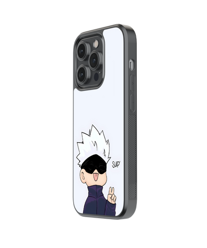 Satoru Greeting | Jujutsu Kaisen - Glass Case Cover | Code: 199